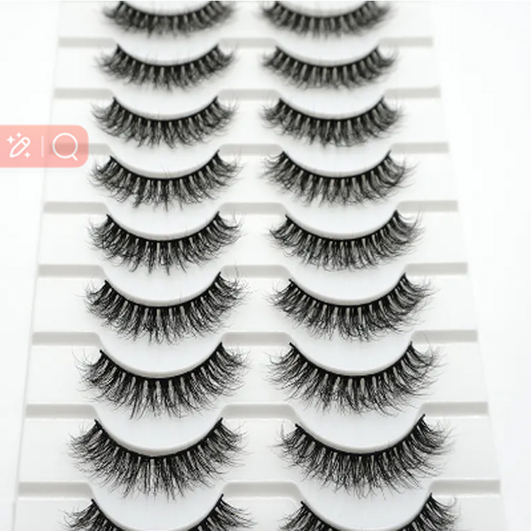 10 Pasang Full Strip Lash Kejem Kue -en Faux Mink Mink