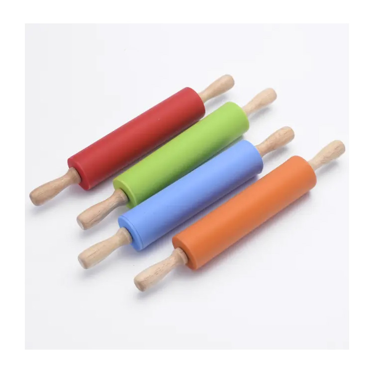 Baking Alat Non-Stick Rolling PIN kanthi Kayu Kayu