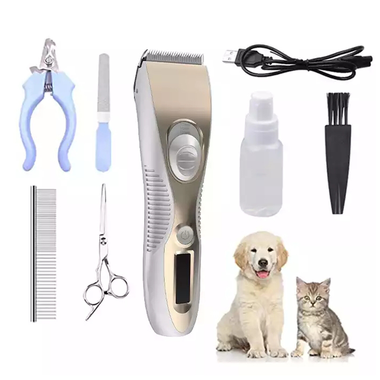 Cordless Pet Grooming Clipper Kit Dog Rambut Trimmer