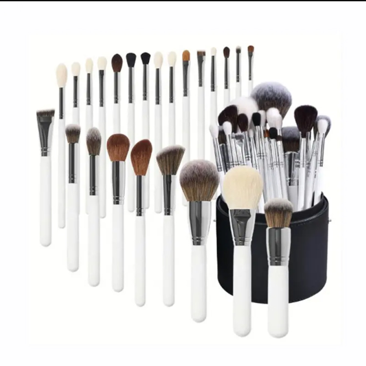 Pasuryan Mripat Rambut Lembut Kayu Ngalahake Set Kosmetik Makeup Brushes