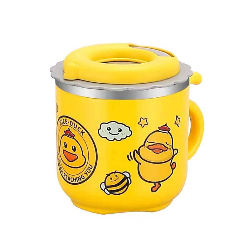 Panganan Aman Straw Cute Duck Kuning Bocor Proof Bocah-bocah bocah Piala