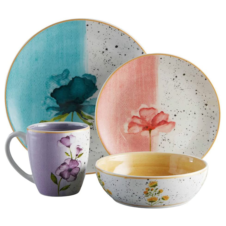 Hand Painted Armonia Floral Earthenware Set Nedha bengi