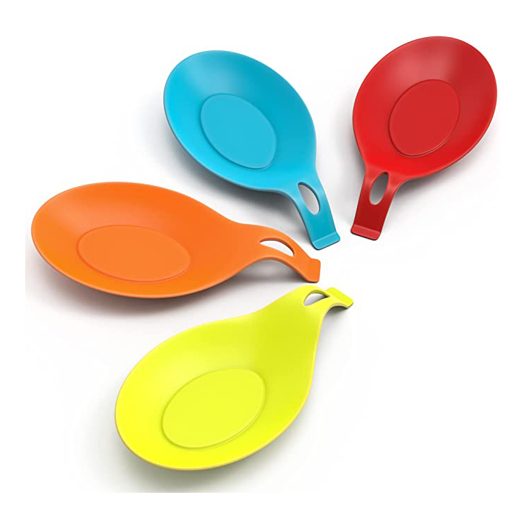 Tahan panas Kitchen Tool Silicone Sendok Rest Holder