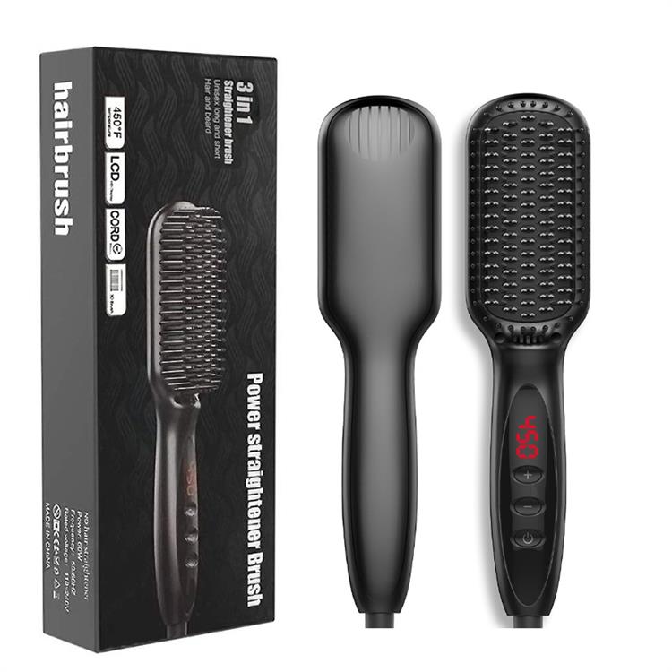 Ionic Straightening Flat Iron Brush Straightener Brush