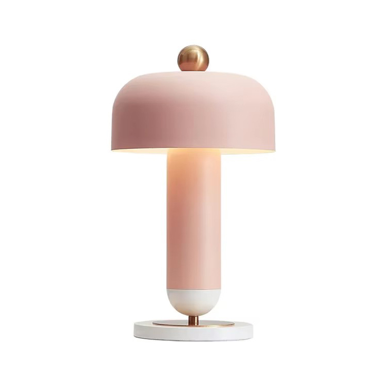 Jamur Home Decor Villa Nordic Pink Metal Tabel Lamps