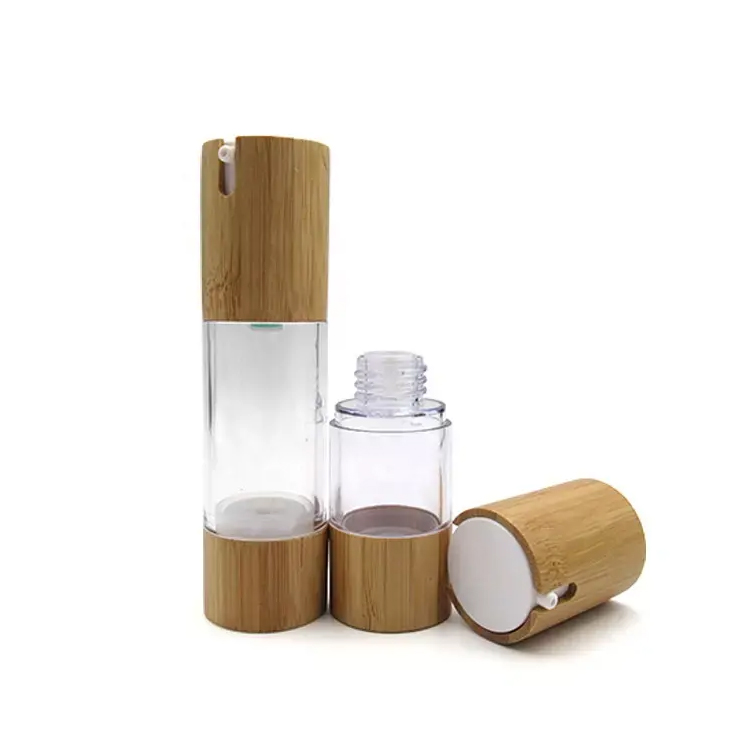 Botol plastik lotion alam bambu