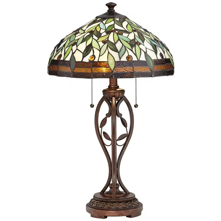 Nordic Antique Luxury Kaca Patri Vintage Tiffany Desk Lamp