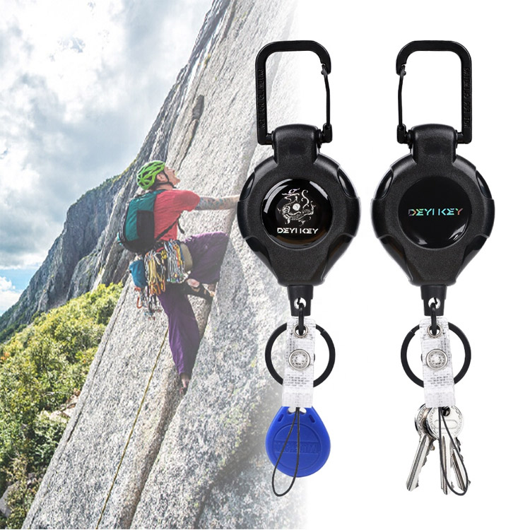 Outdoor Hiking 80cm Nylon Rophractable Keychain