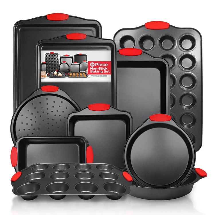 BakeWare Oven BakeWear Non-Stick Carbon Stean 10pcs Bakeware Set