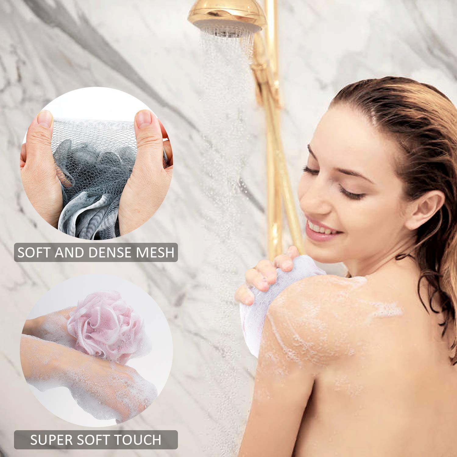 Sampurna Mesh Body Scrubber Shower Sponge Loofahs