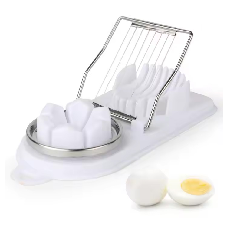 Pemotong endhog plastik 2 ing 1 slicer endhog kanggo endhog