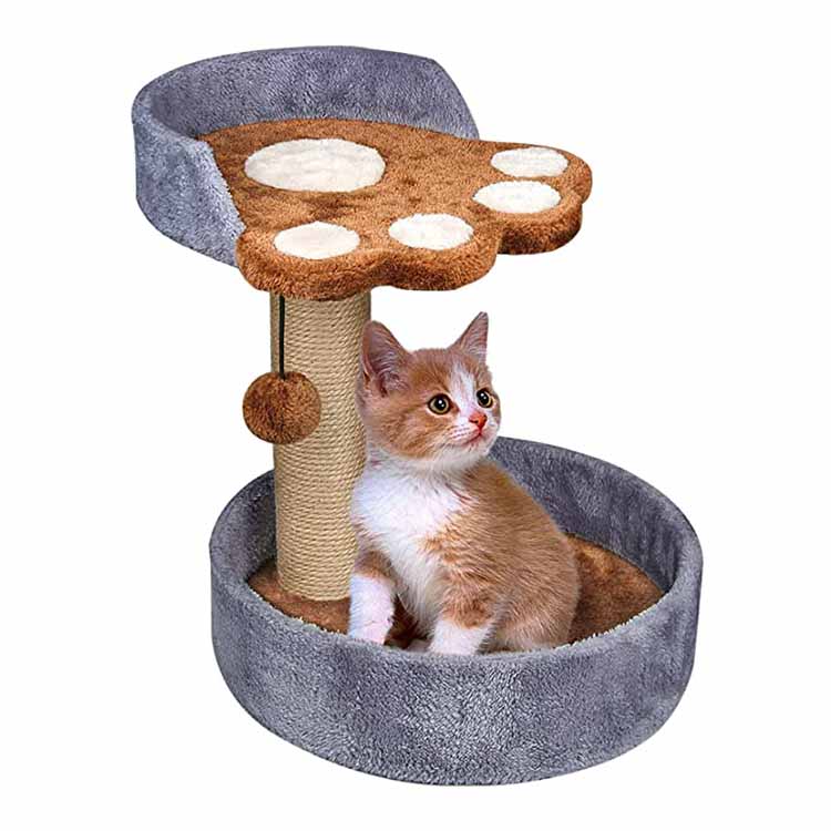 Plush Sisal Climbing Post Scratcher Kucing