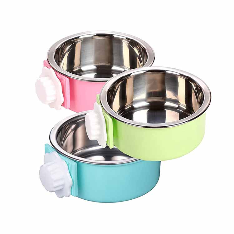 Kripik Anjing Pet Plastik Stainless Steel Sing Bisa Mangkok Banyu Panganan