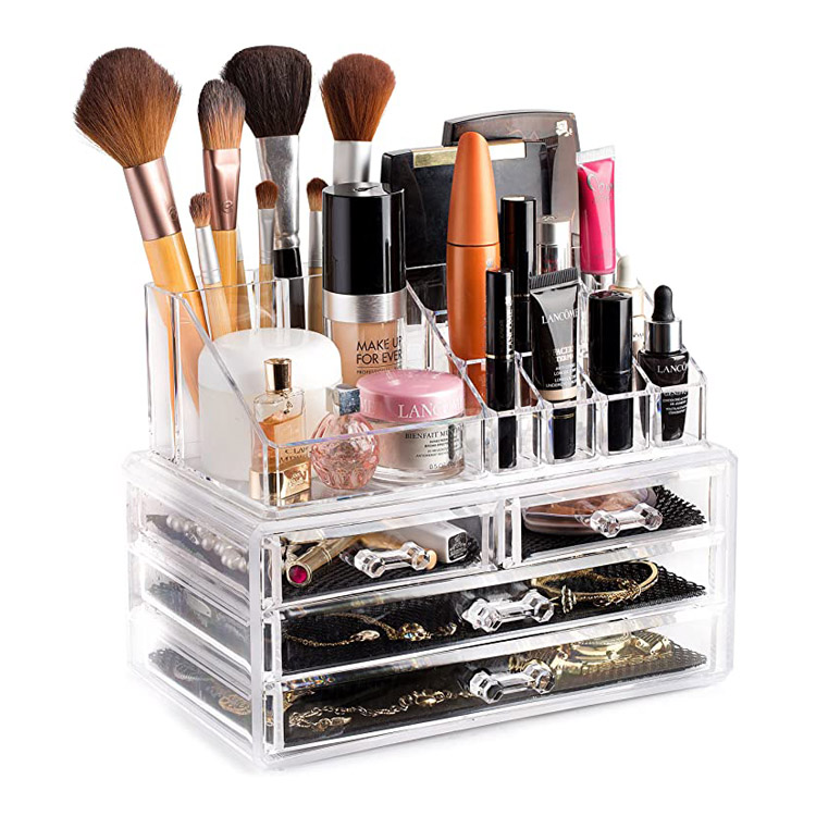 Kothak Panyimpenan Kosmetik Akrilik Stackable Makeup Organizer